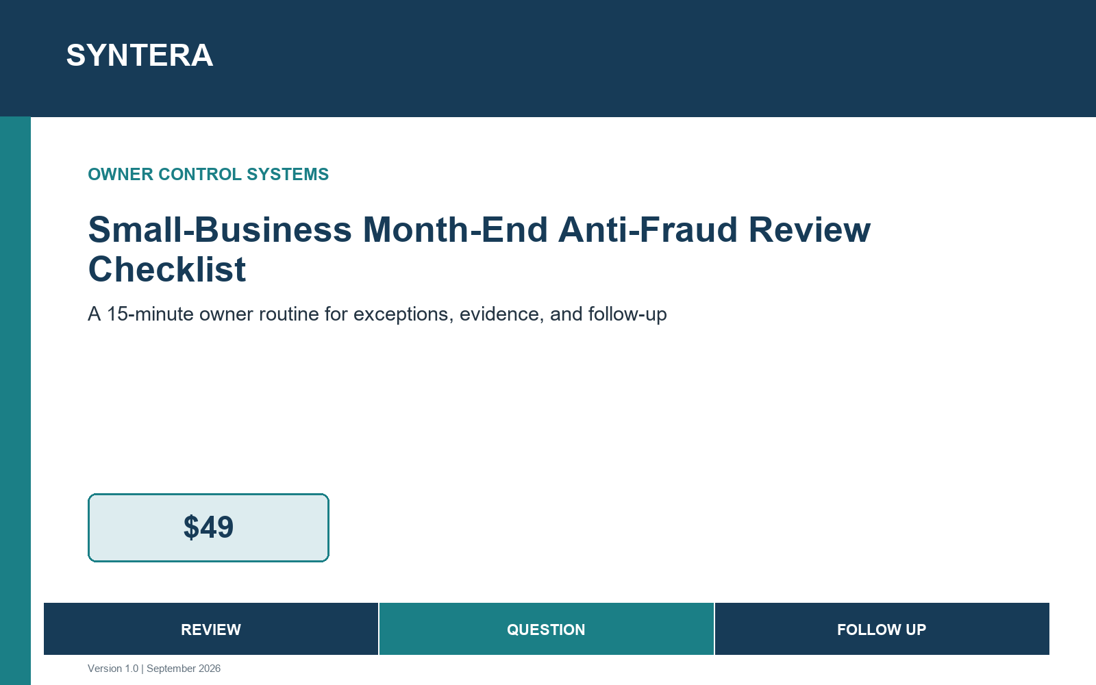 Small-Business Month-End Anti-Fraud Review Checklist
